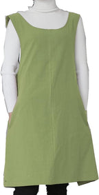 Cotton Linen Japanese Apron Halter Cross Back Bandage X Shape Aprons Two Pockets