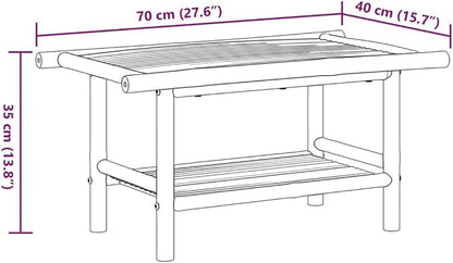 Natural Bamboo Coffee Table - Image 2