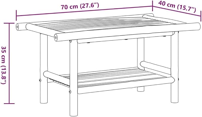 Modern Bamboo Coffee Table - Image 2