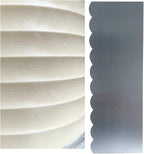 Siking Stainless Steel Cake Comb Metal Cake Scraper, Cake Buttercream Icing Smoother Edge Side Sculpting Decorating Tools (Large Scallop), SCC- 1-4