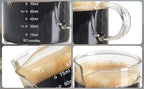 BCnmviku 2 PACK Espresso Glass Measuring Cup Triple Pitcher Milk Cup 75ML Espresso Cups with Handle Shot Glass with V-Shaped Mouth Clear Accessories Milk Frothing Pitcher (2)