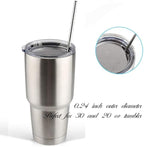 Set of 10 Stainless Steel Straws, HuaQi Straight Reusable Drinking Straws 10.5'' Long 0.24‘’ Dia for 30 oz Tumbler and 20 oz Tumbler, 2 Cleaning Brush Included (10 Straight Straw + 2 Brushes）