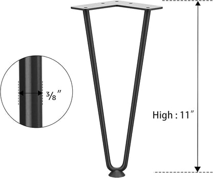 SMARTSTANDARD 11 Inch Heavy Duty Hairpin Furniture Legs, Metal Home DIY Projects - Image 8