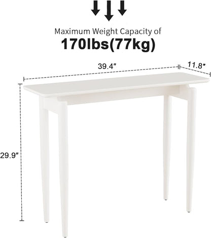 AQIMUELE Wood Console Table White Entryway Table, Thin Console Table, Sofa - Image 2