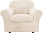 H.VERSAILTEX Rich Velvet Stretch 2 Piece Cover Chair Slipcover Sofa Cover by HVERSAILTEX