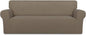 PureFit Stretch Oversized Couch Covers Fleece Sofa Slipcovers Natural | 1-Piece by PureFit