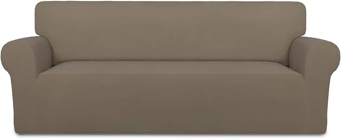 PureFit Stretch Couch Covers for Sofa Large Sofa Slipcovers Natural | 1-Piece by PureFit