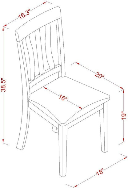 East West Furniture ANC-CAP-W Antique Dining Room Chairs - Image 2