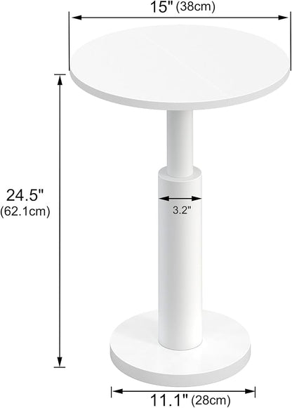 LAATOOREE Round Side Tables Set of 2, Pedestal Drink Table, Spacious Top - Image 3