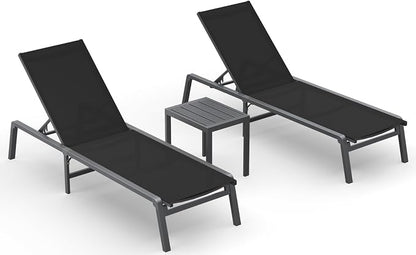 Ciokea Aluminum Foldable Lounge Chairs Set of 2 by CIOKEA