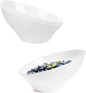 BESTVIP 8oz White Plastic Serving Bowls for Party - 12 Pack Angled Disposable Serving Bowls, Party for Chips, Snacks, Fruit, Salad - Bowls for Parties, Daily Use, Catering, Christmas
