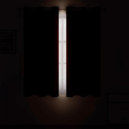 Chocolate Brown Blackout Curtains 42 x 54 Inch Length Set of 2 Panels Grommet - Image 3