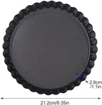 CALIDAKA Tart Pan Non-Stick Carbon Steel Quiche Pan Removable Bottom Pie Pans for baking Quiche Baking Dish(SIZE:8inch)