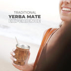 BALIBETOV Stainless Steel Double-Wall Mate Cup And Bombilla Set - Yerba Mate set Includes One Yerba Mate Cup, 2 Bombillas Mate (Straw) & Brush - Easy to Clean (Wood)