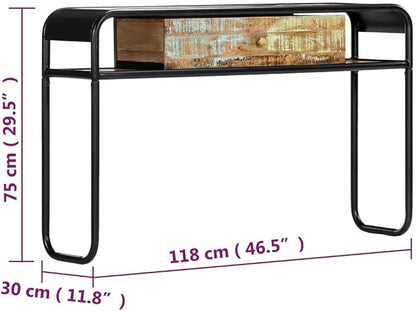 Console Table 46.5"x11.8"x29.5" Solid Reclaimed Wood End Table End Tables - Image 2