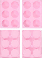 uxcell 4pcs Silicone Muffins Pan, 6 Cup Silicone Cupcake Pan Nonstick Baking Tray for Muffins, Cupcakes, Dishwasher Safe, Pink