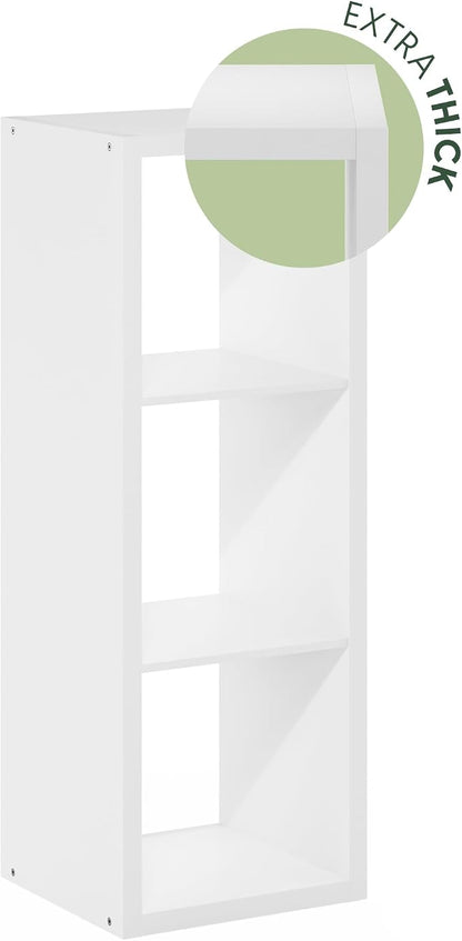 Furinno Cubicle Book Shelf, 3-Cube Bookshelf, Extra Thick Frame Horizontally & - Image 8