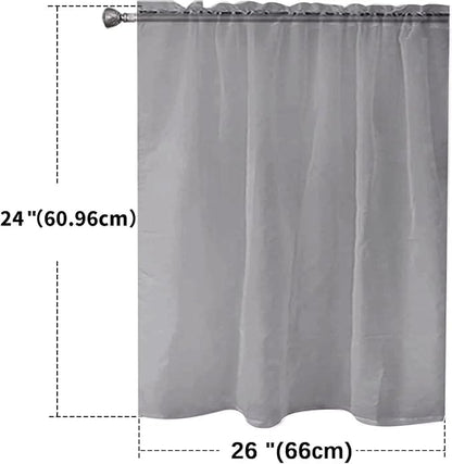 SpaceDresser Basic Rod Pocket Sheer Voile Window Curtain Panels Grey 1 Pair 2 - Image 2