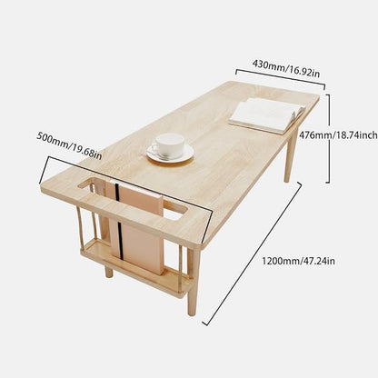 WoodShine Mid Century Modern Mini-Swing Wooden Coffee/Tea Table, Real Solid - Image 3