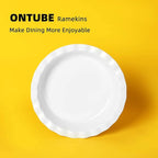 ONTUBE 10.5-Inch Deep Pie Pans 50oz, Ceramic Large Round Pie Tins for Baking, (White 2 Pieces)