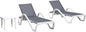 PURPLE LEAF Patio Chaise Lounge Chair Set of 3 Outside Aluminum Plastic by PURPLELEAF