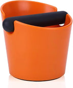 5 Inch Coffee Knock Box Shock-Absorbent Durable Barista Style Knock Box With Removable Knock Bar and Non-Slip Base Gift (S-Orange)