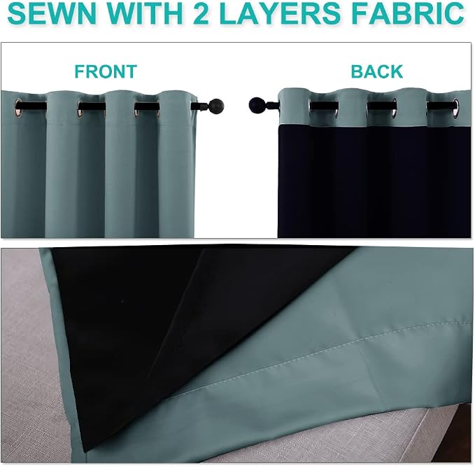 NICETOWN 100% Blackout Short Curtains - Image 5
