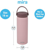 MIRA 18 oz Tea Infuser Thermos - Stainless Steel Travel Bottle with Removable Strainer for Loose Leaf Tea - Insulated Hot & Cold Brew Steeper - Punch Pink