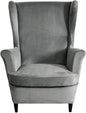 KRFOONN Wingback Chair Cover Slipcovers 2 Piece Stretch Velvet Plush Wing Chair by KRFOONN