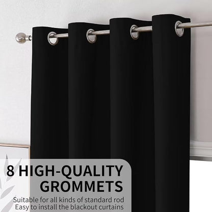 Joydeco Blackout Curtains 108 Inches Long, Grommet Total Room Darkening Drapes - Image 4