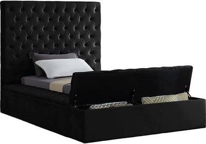 Meridian Furniture Bliss Collection Modern | Contemporary Velvet Upholstered Bed - Image 4