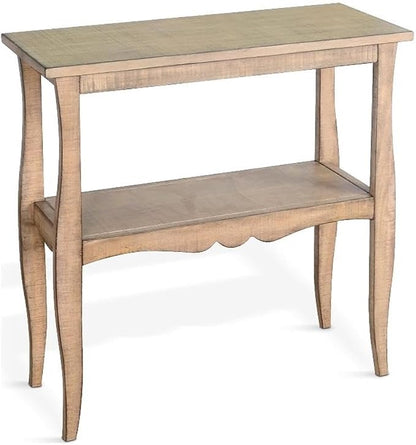 Sunny Designs Marina Oak Beach Pebble Solid Wood and Veneers Side Table by Sunny+Designs