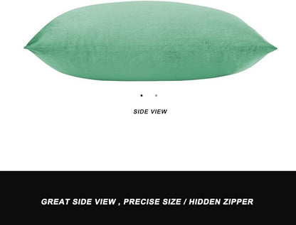 GIGIZAZA Mint Turquoise Velvet Decorative Throw Pillow Covers 12x20 - Image 7