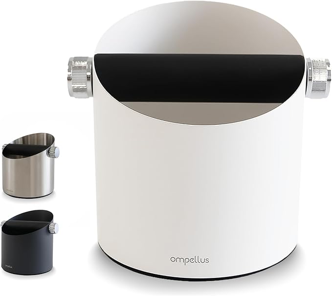 Espresso Knock Box, Large Capacity & Non-Slip Base Coffee Knock Box, Barista Tools, Espresso Machine Accessories (White)