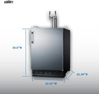 Summit 24" Undercounter Kegerator, Dual Tap Kit, Stainless Steel - SBC7BRS