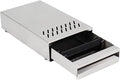 Espresso Knock Box Drawer, Stainless Steel Coffee Grounds Container with Removable Rubber Knock Bar and Non-slip Base, Mini 9.29 x 5.43 x 2.08 inches (Silver)