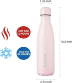 BJPKPK Stainless Steel Water Bottles 17oz Insulated Water Bottle Keep Cold And Hot,Sakura Pink