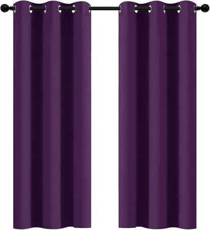 Yakamok Room Darkening Curtains 42x72 inch Length Purple-Living Room | 2 panels by Yakamok