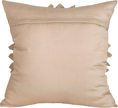 Beige Taupe Accent Flower Decorative Throw Pillow Covers - Image 8