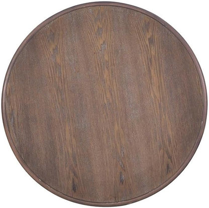 Pemberly Row Round Wood Accent Table, 26.5" High, Rustic Natural Finish - Image 5