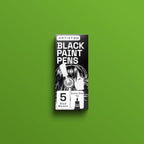 ARTISTRO Black Paint Pens for Rock Painting, Stone, Ceramic, Glass, Wood, Tire, Fabric, Metal, Canvas. Set of 5 Water Based Black Markers for Acrylic Painting Extra Fine Point Tip