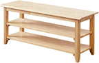 XKZG Storage Bench Wooden Shoe Rack Bench Simple Style Wood Entryway Bench (Natural,39.4")