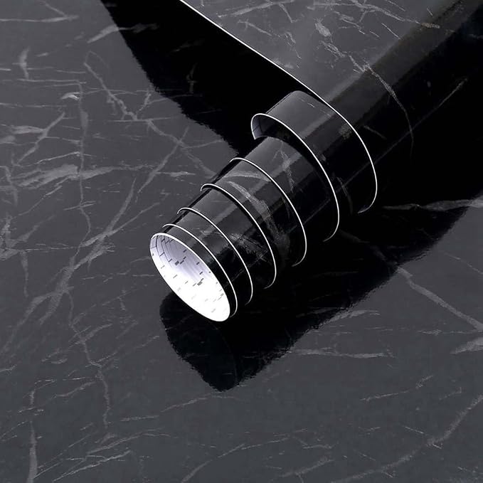 Arthome Black Marble, 35.4x120 Inches Peel and Stick Wallpaper, Marble Contact by ArthomeWALLDECOR