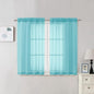 Aqua Sheer Curtains 45 Inches Long 2 Panels by OVZME