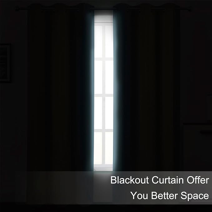 Stone Blue Thermal Blackout Curtains/52 x 72 Inch/Set of 2 Panels Room - Image 3