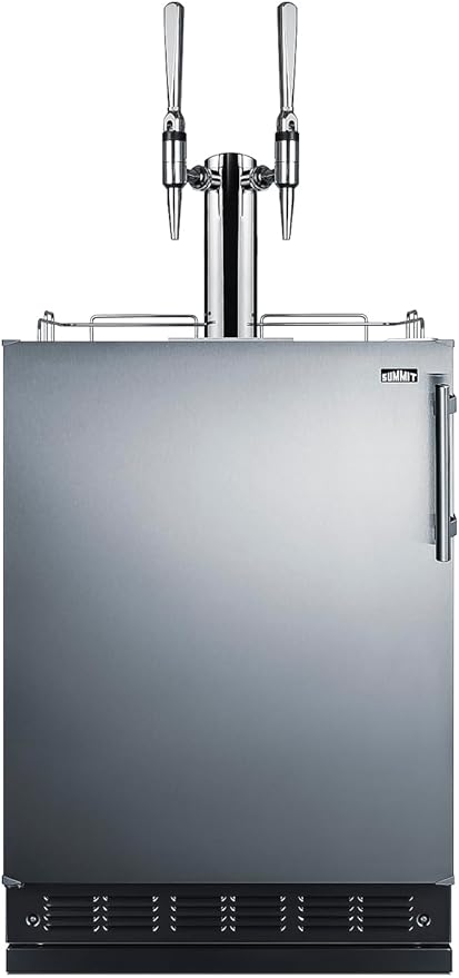 Summit Appliance 24" Wide Nitro Coffee Kegerator/Refrigerator Combo, Black Interior, Caster Wheels, Residential/Commercial Use (LHD, Nitro Coffee)