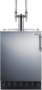 Summit Appliance 24" Wide Nitro Coffee Kegerator/Refrigerator Combo, Black Interior, Caster Wheels, Residential/Commercial Use (LHD, Nitro Coffee)