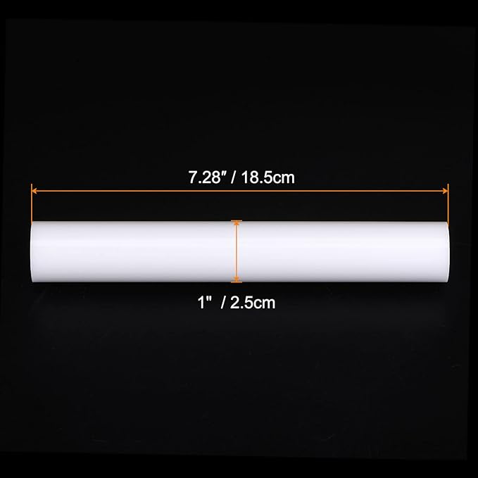 HARFINGTON Acrylic Clay Roller 7.28 Inch x 1 Inch Solid Non-Stick Plastic Round Tube Roller Polymer Clay Rod Fondant Rolling Pin for Shaping, Sculpting, Modeling DIY Crafts, White