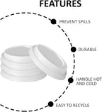Smygoods Coffee Cup Lids, Dome Lid for 10/24 Ounce cups, Paper cups, White, 50 Count [No Cups Included]