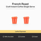 SATURNBIRD Express Instant Coffee, Latte & Americano Flavor Mix—Dark Roast, Instant Cold Brew Iced Coffee, Freeze Dried Arabica Powder, 24 Single Serve Coffee Packets for Traveling Camping Home